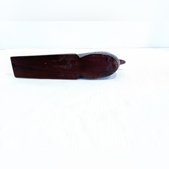 Vintage Froelich Wooden Duck Door Stop Jam Stay Wedge Hand Crafted Mahogany - Picture 4 of 8
